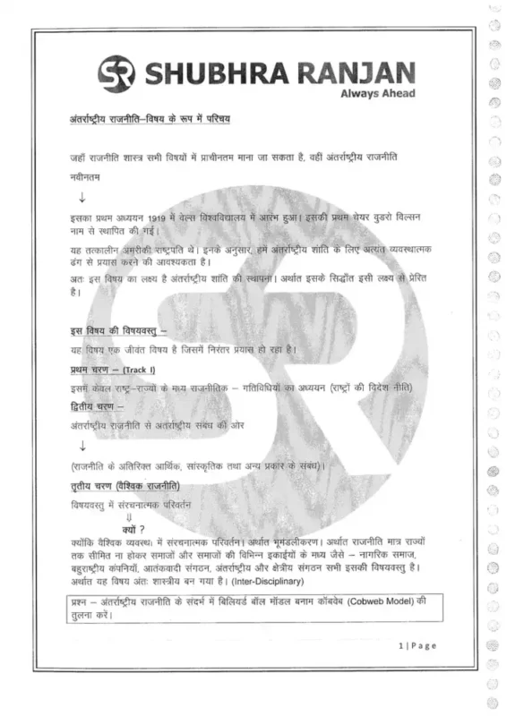 Political Science Optional Notes sample page 1