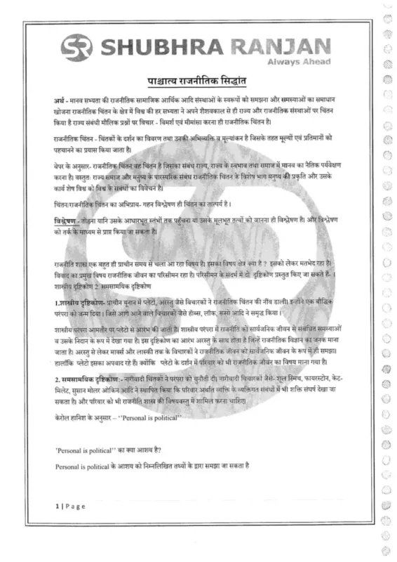 Political Science Optional Notes sample page 2