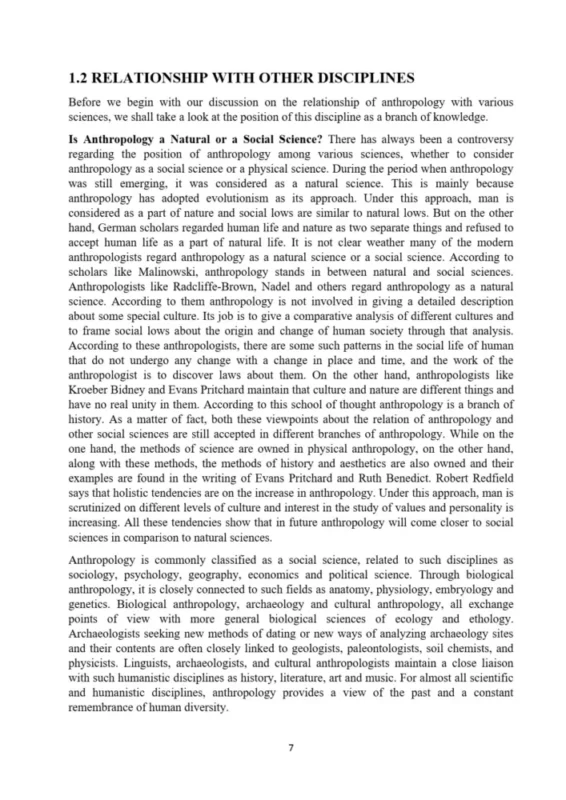 Brain Tree Anthropology Notes S3