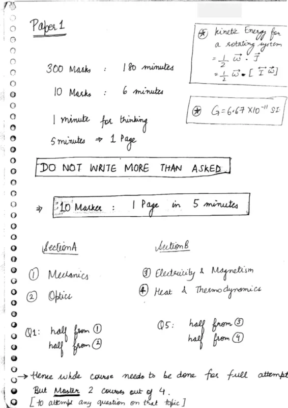 Physics Optional Notes sample page 3