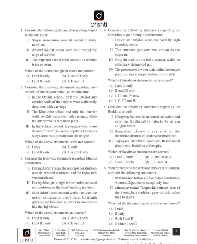 Drishti IAS Test Series sample page 1