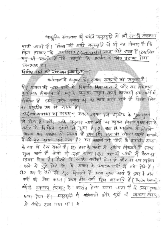 PSIR Notes in Hindi sample page 1