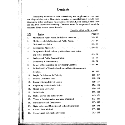 MK Mohanty Public Administration Notes Printed Booklets