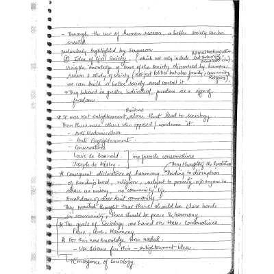 Upendra Sir Sociology Handwritten Notes Sample 2