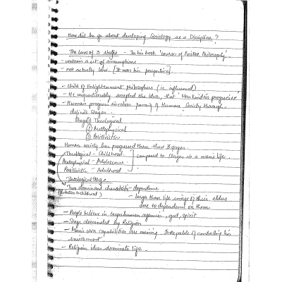 Upendra Sir Sociology Handwritten Notes Sample 3