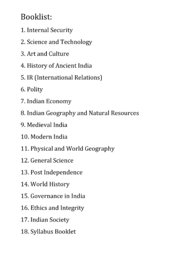 NEXT IAS Booklist