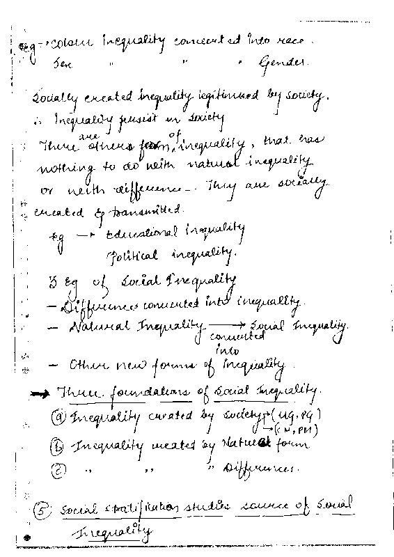 Sociology Handwritten Notes sample page 3