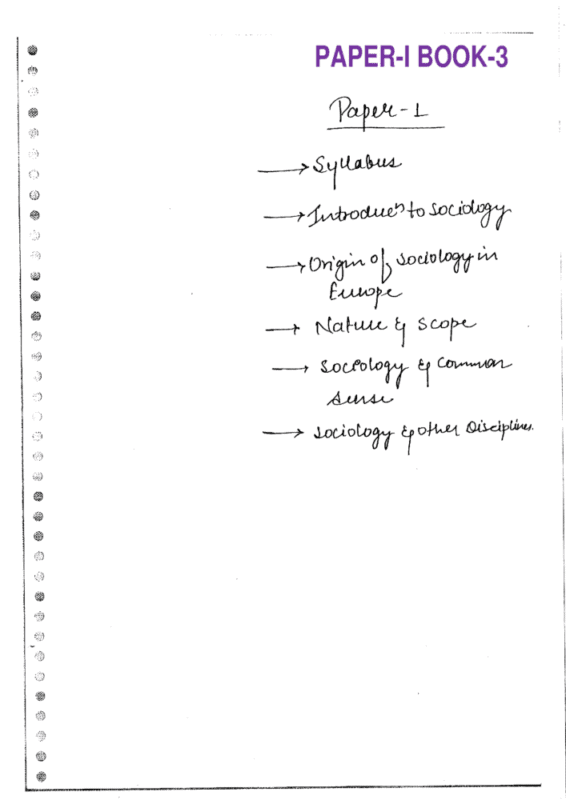 Sociology Handwritten Notes sample page 2