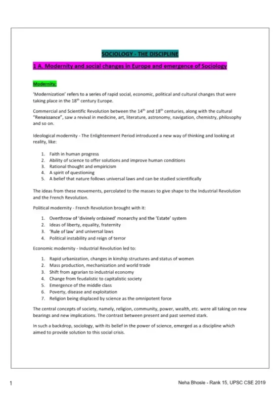 Neha Bhosle Sociology Notes sample page 2