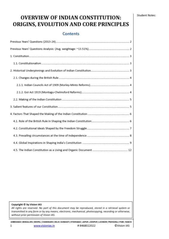 UPSC GS notes booklet sample page 6