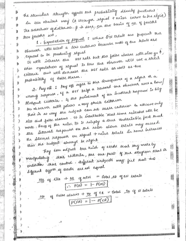Psychology Handwritten Notes sample page 3