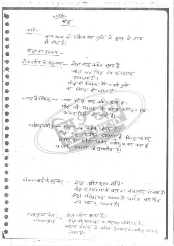 Philosophy Handwritten Notes sample page 1