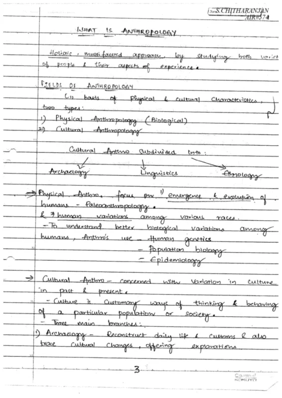 Chitranjan Anthropology Notes sample page 2