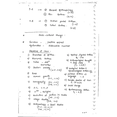 Sosin Anthropology Handwritten Notes S1