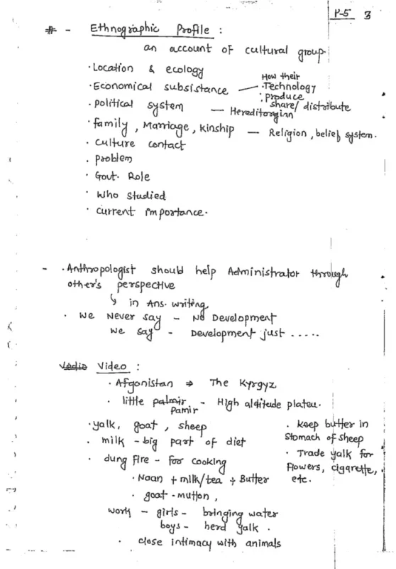 Anthropology Handwritten Notes sample page 2