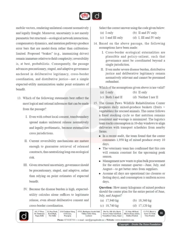 Drishti CSAT Test Series sample page 1