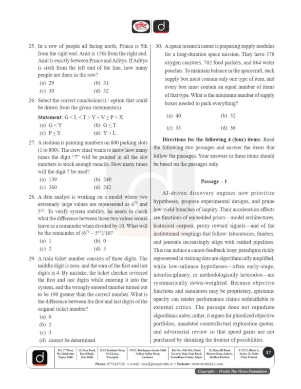 Drishti CSAT Test Series sample page 4