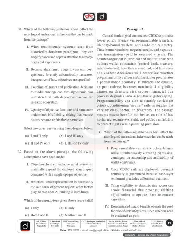 Drishti CSAT Test Series sample page 5