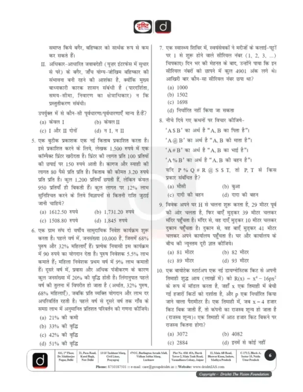 Drishti CSAT Test Series sample page 2