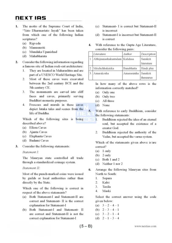 Next IAS Prelims Test Series sample page 1
