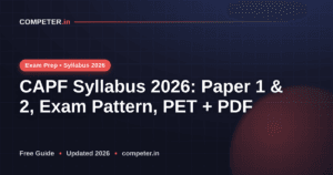 CAPF Syllabus 2026: Paper 1 & 2, Exam Pattern, PET + PDF