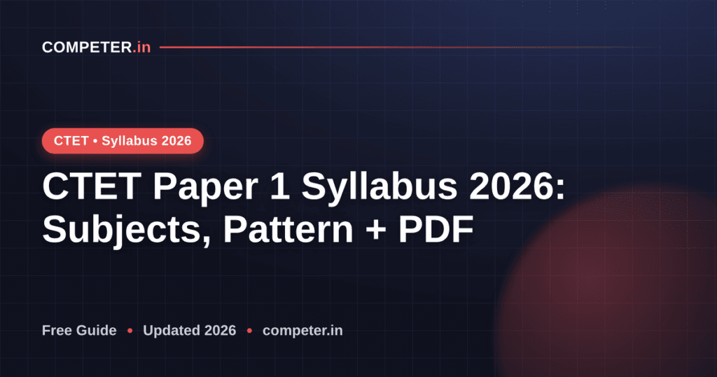 CTET Paper 1 Syllabus 2026: Subjects, Pattern + PDF