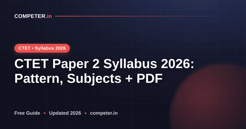 CTET Paper 2 Syllabus 2026: Pattern, Subjects + PDF