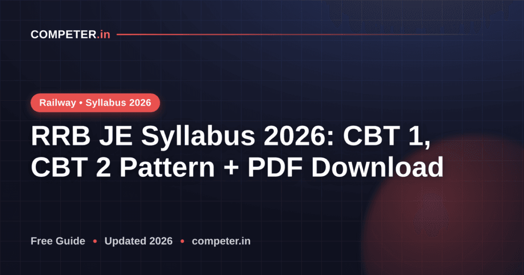 RRB JE Syllabus 2026: CBT 1, CBT 2 Pattern + PDF Download