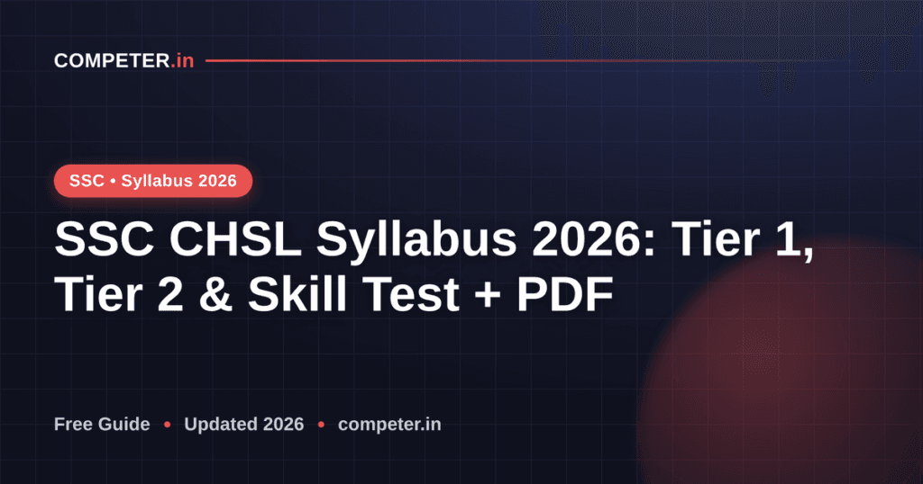 SSC CHSL Syllabus 2026: Tier 1, Tier 2 & Skill Test + PDF