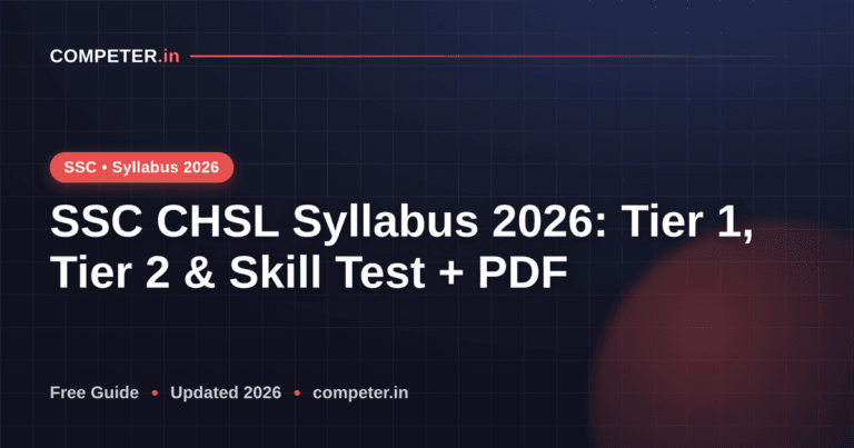 SSC CHSL Syllabus 2026: Tier 1, Tier 2 & Skill Test + PDF