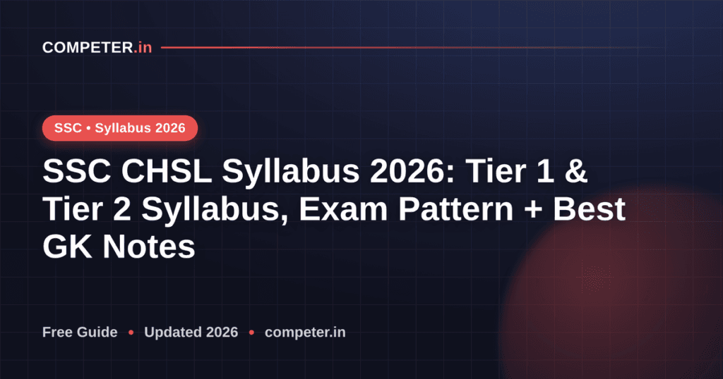 SSC CHSL Syllabus 2026: Tier 1 & Tier 2 Syllabus, Exam Pattern + Best GK Notes