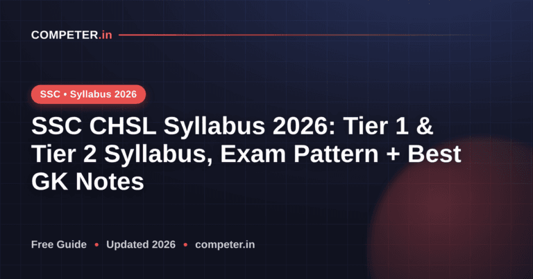 SSC CHSL Syllabus 2026: Tier 1 & Tier 2 Syllabus, Exam Pattern + Best GK Notes