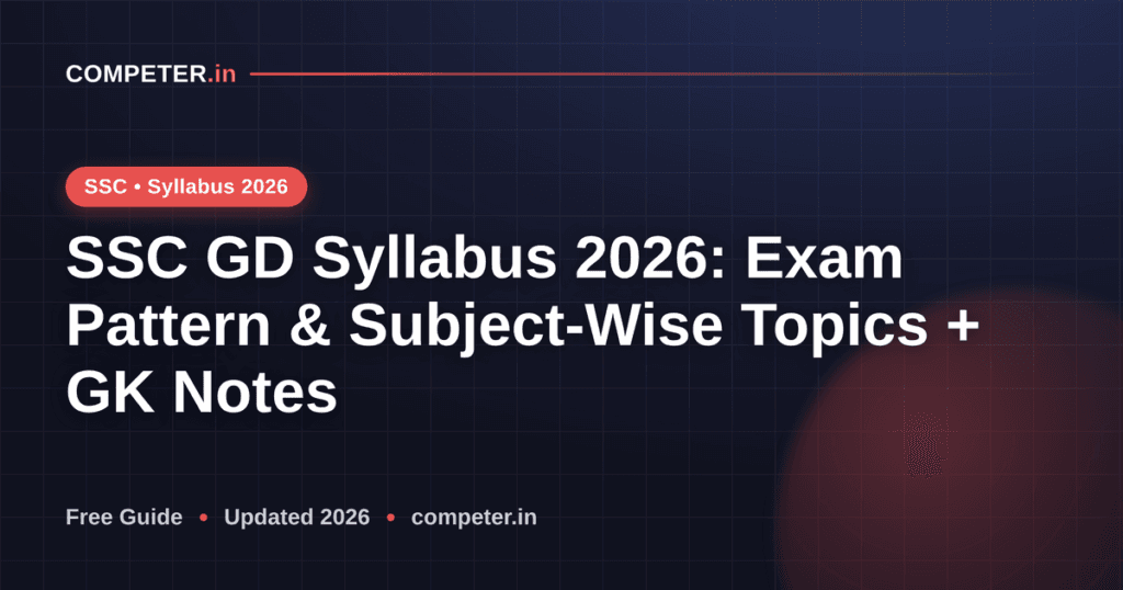 SSC GD Syllabus 2026: Exam Pattern & Subject-Wise Topics + GK Notes