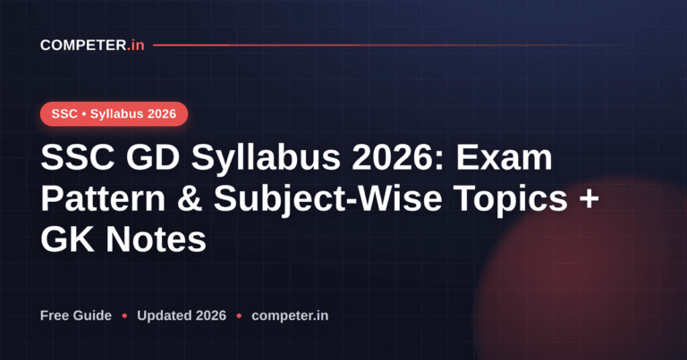 SSC GD Syllabus 2026: Exam Pattern & Subject-Wise Topics + GK Notes