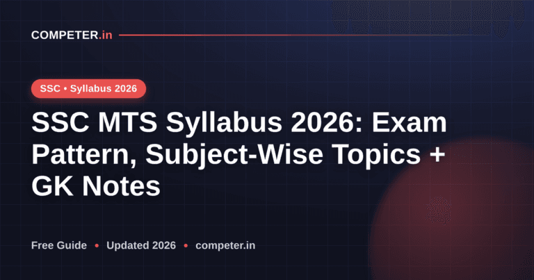 SSC MTS Syllabus 2026: Exam Pattern, Subject-Wise Topics + GK Notes