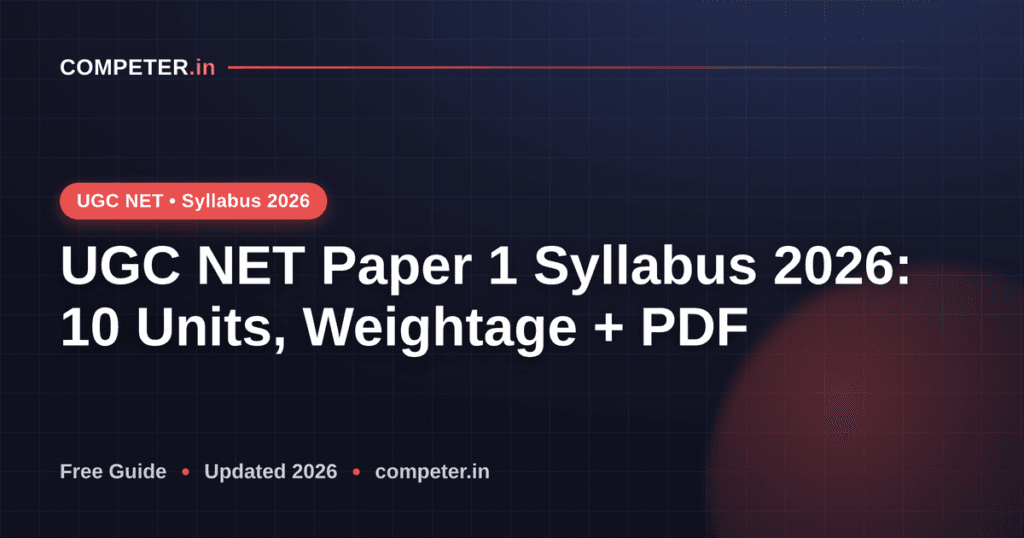 UGC NET Paper 1 Syllabus 2026: 10 Units, Weightage + PDF
