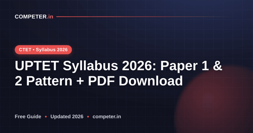 UPTET Syllabus 2026: Paper 1 & 2 Pattern + PDF Download