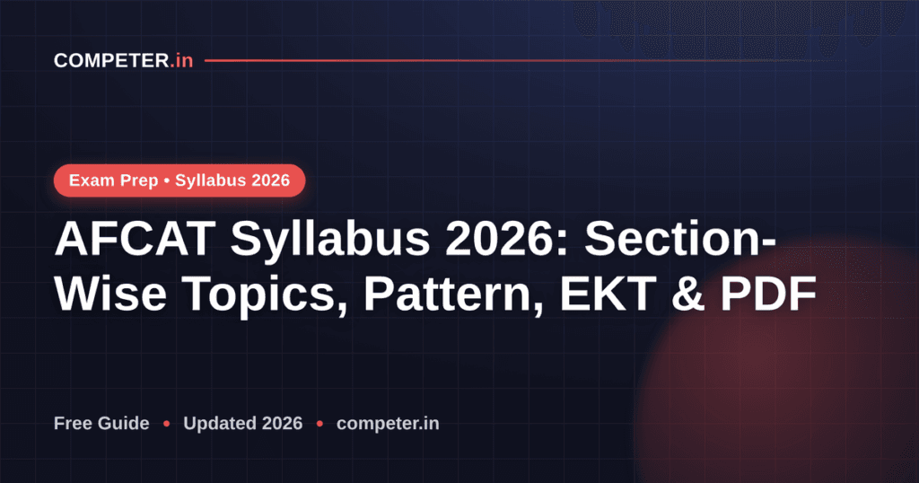 AFCAT Syllabus 2026: Section-Wise Topics, Pattern, EKT & PDF