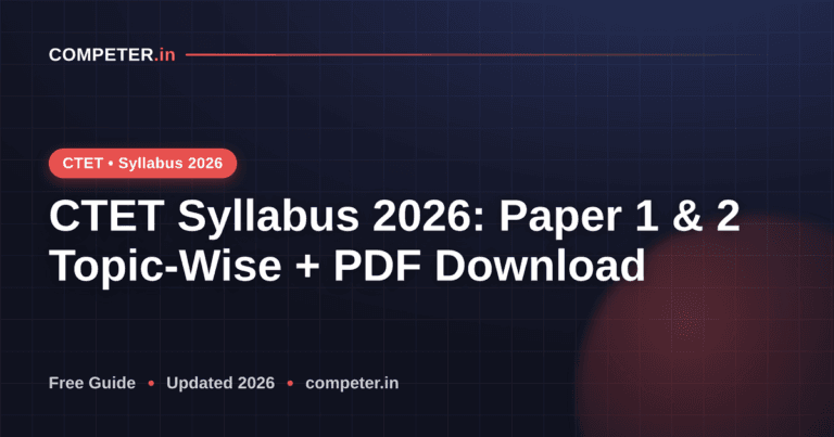 CTET Syllabus 2026: Paper 1 & 2 Topic-Wise + PDF Download