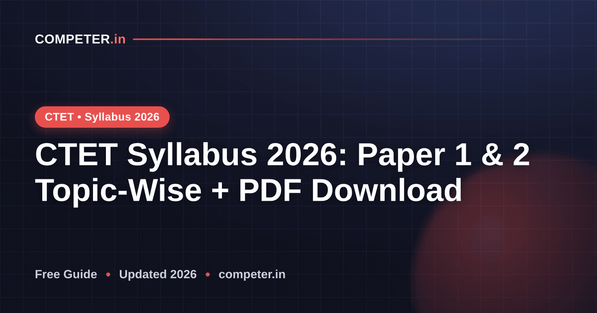 CTET Syllabus 2026: Paper 1 & 2 + PDF Download