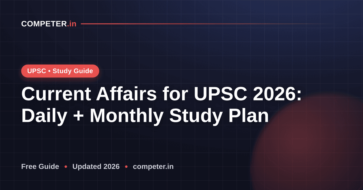 Current Affairs for UPSC 2026: Daily + Monthly Study Plan & Best Sources