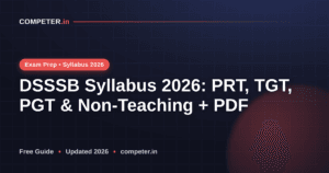 DSSSB Syllabus 2026: PRT, TGT, PGT & Non-Teaching + PDF