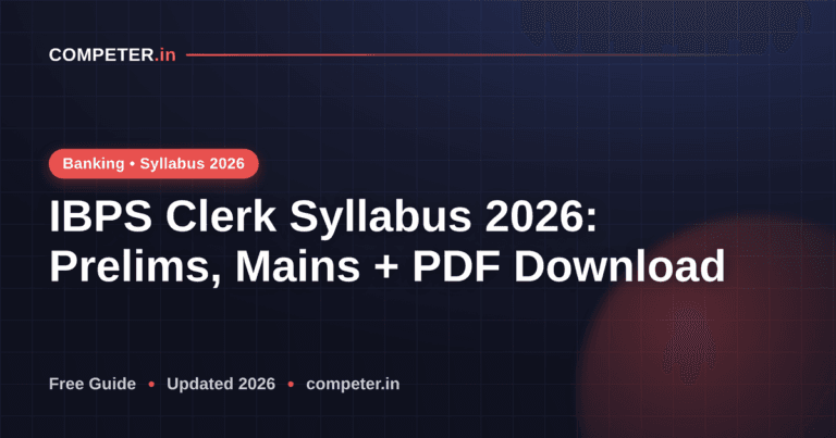 IBPS Clerk Syllabus 2026: Prelims, Mains + PDF Download
