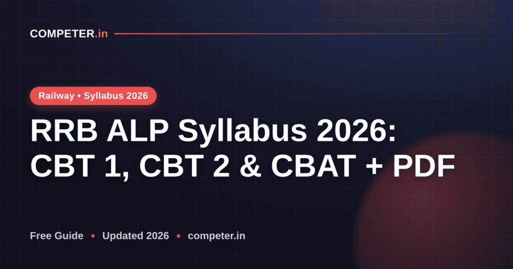 RRB ALP Syllabus 2026: CBT 1, CBT 2 & CBAT + PDF