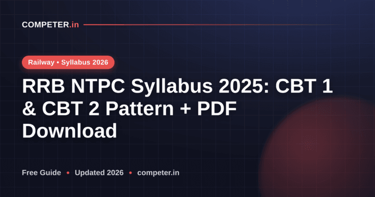 RRB NTPC Syllabus 2025: CBT 1 & CBT 2 Pattern + PDF Download
