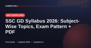 SSC GD Syllabus 2026: Subject-Wise Topics, Exam Pattern + PDF