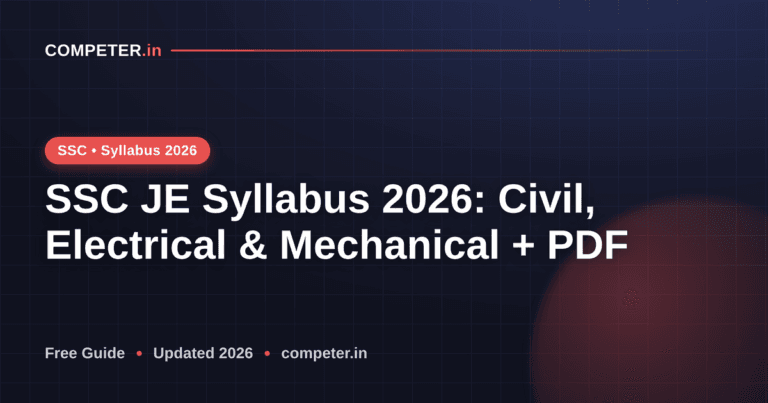 SSC JE Syllabus 2026: Civil, Electrical & Mechanical + PDF
