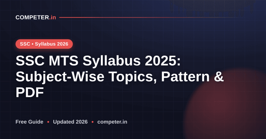 SSC MTS Syllabus 2025: Subject-Wise Topics, Pattern & PDF