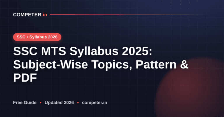 SSC MTS Syllabus 2025: Subject-Wise Topics, Pattern & PDF