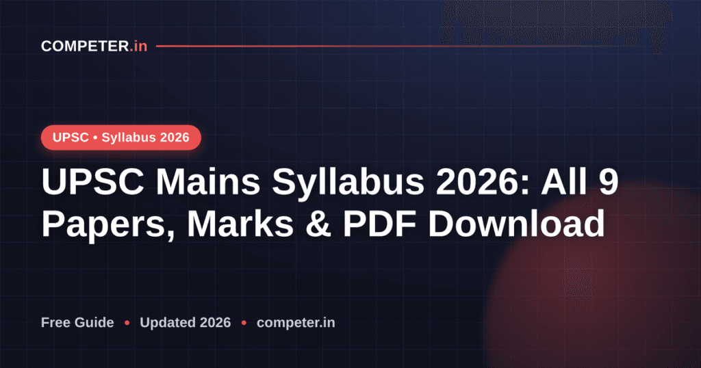 UPSC Mains Syllabus 2026: All 9 Papers, Marks & PDF Download